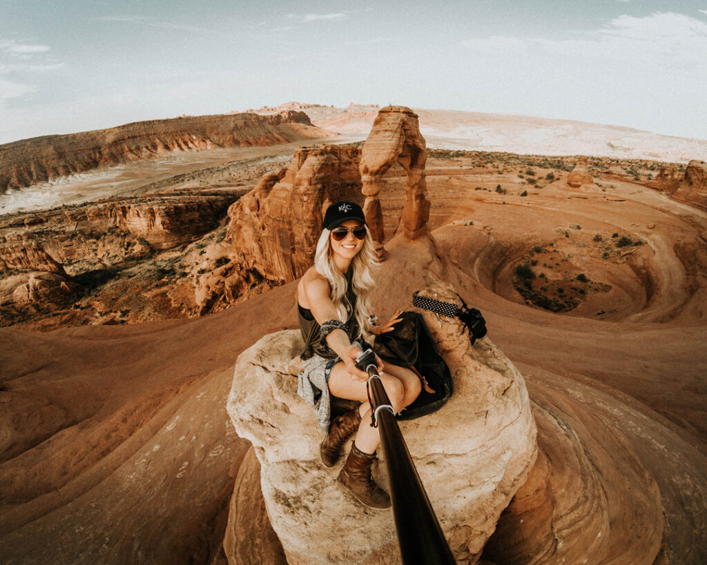 Go Pro Delicate Arch Adventure Girl