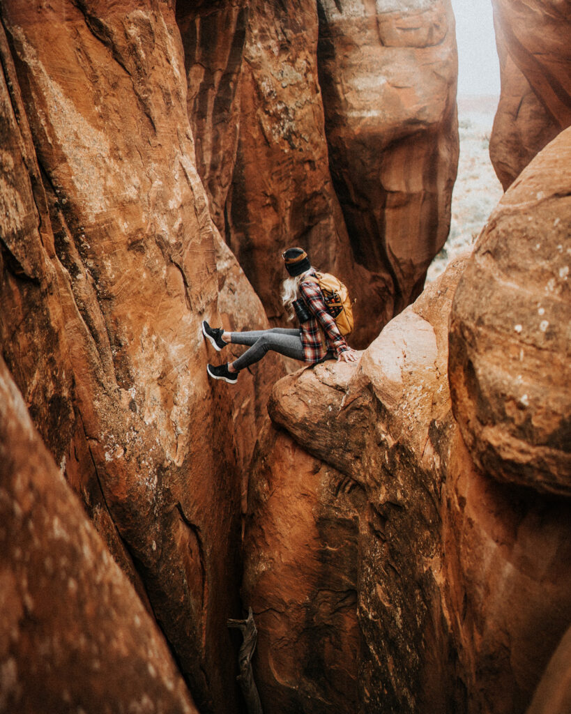 Moab Utah Hiking in Arches National Park Sand Dune Arch