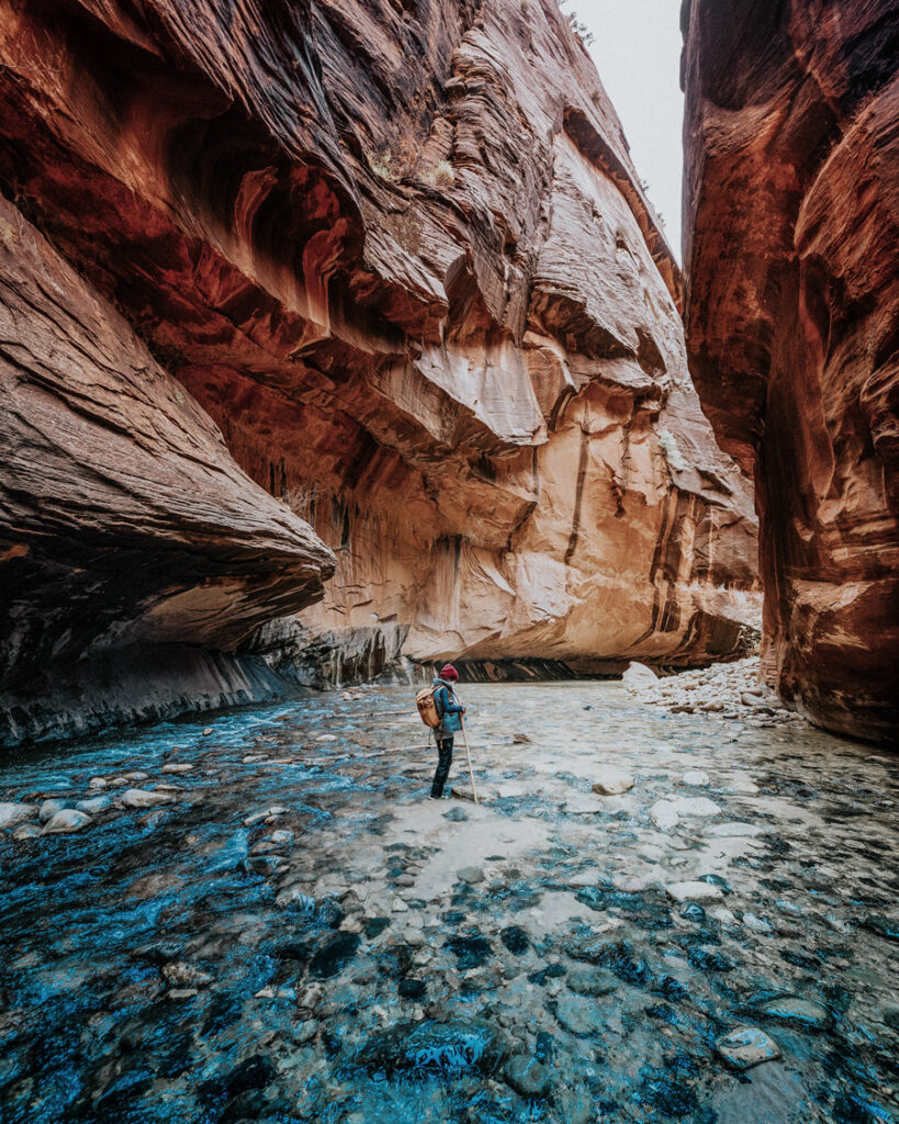 Girl Hiker in Zion Utah The Narrows Hike 