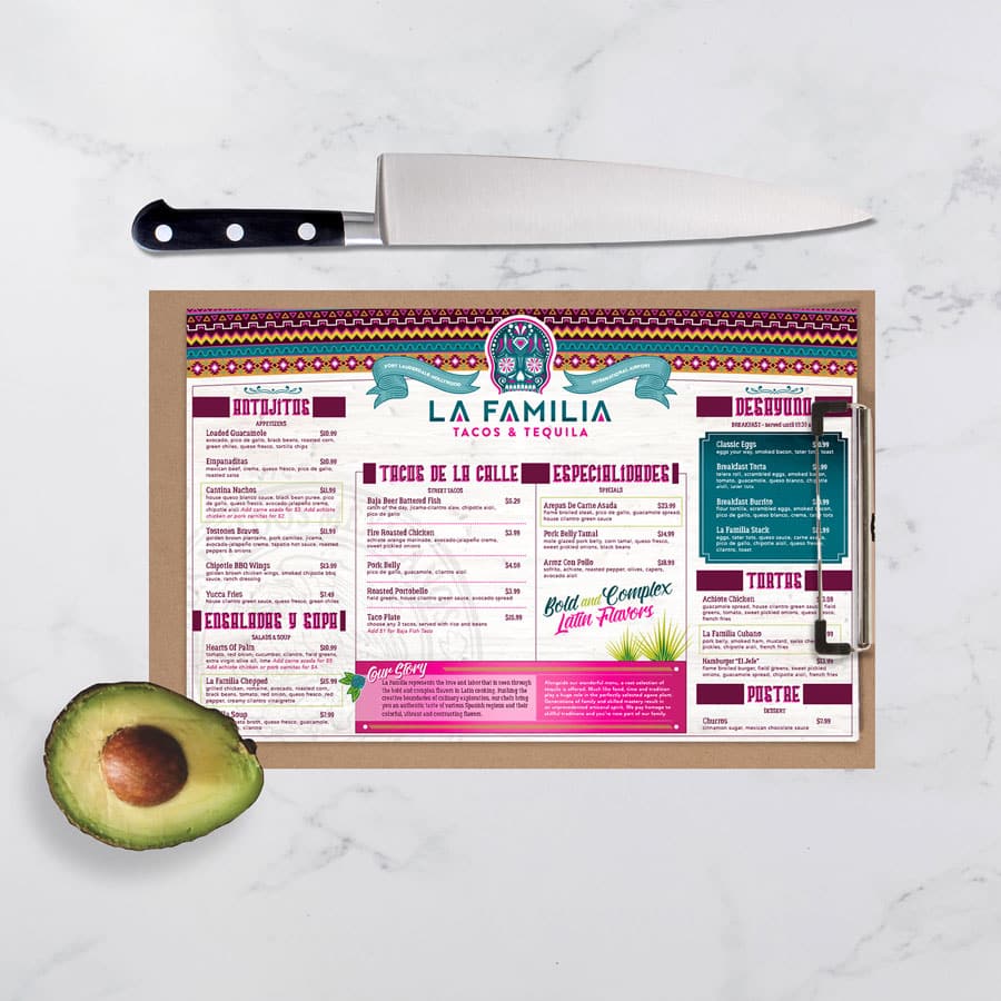 La Familia Menu Design