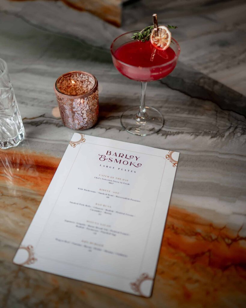 barley and smoke restaurant photography