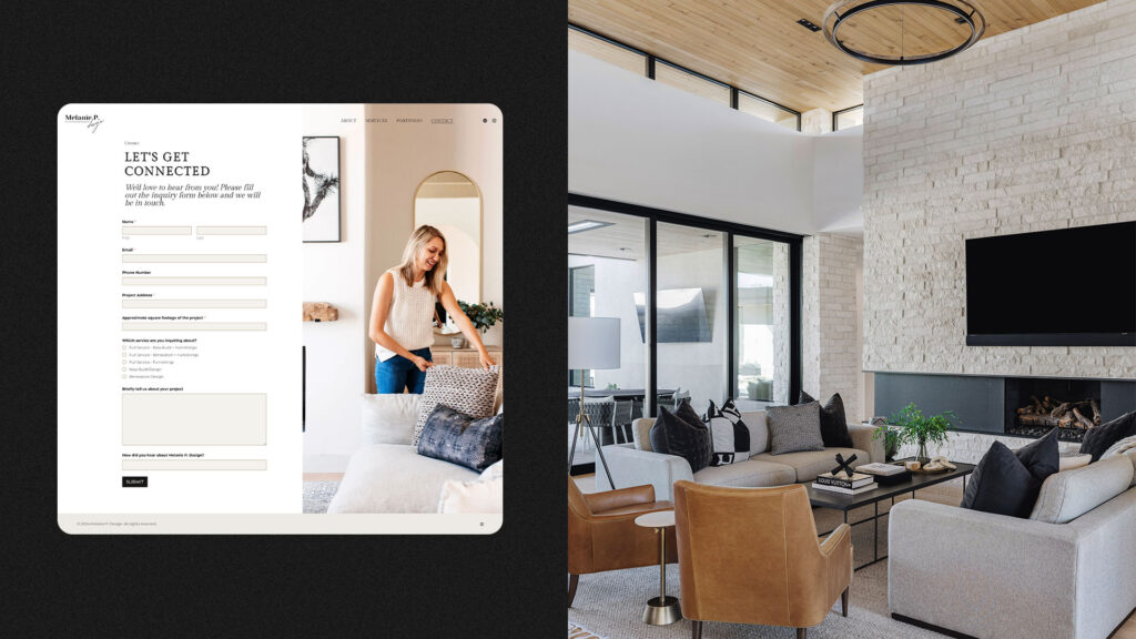 interior design website styling