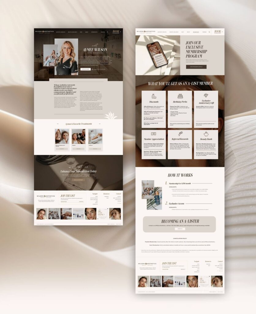 beauty industry website design