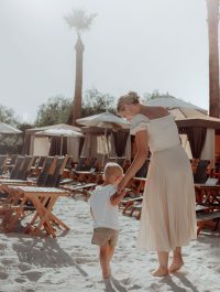 Family at the Fairmont Scottsdale Princess Resort in Scottsdale Arizona on Sunset Beach by the Pool